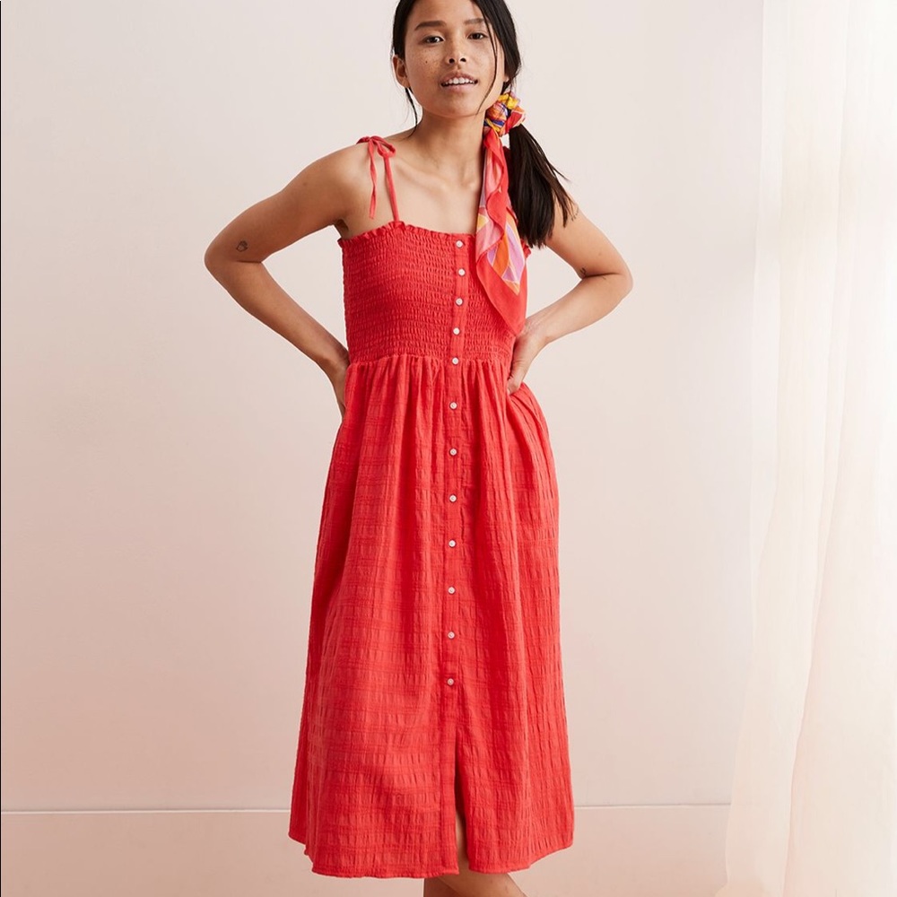 Smocked Button Down Dress
